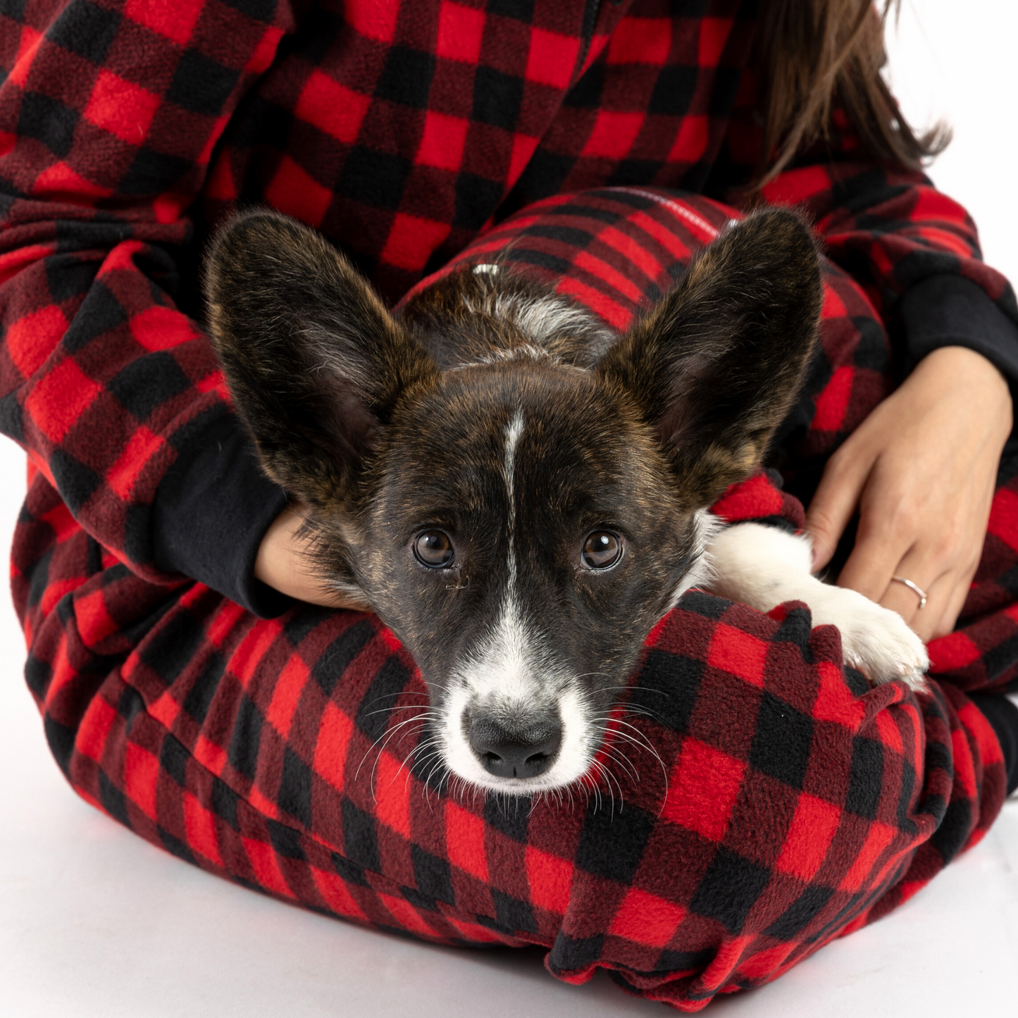 Matching Human & Dog Onesie - Plaid Red