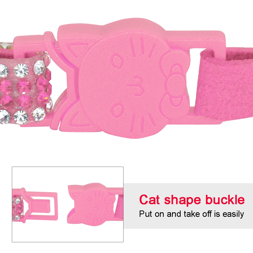 Cat Collar Crystal Cats Accessories Pets Dog Quick