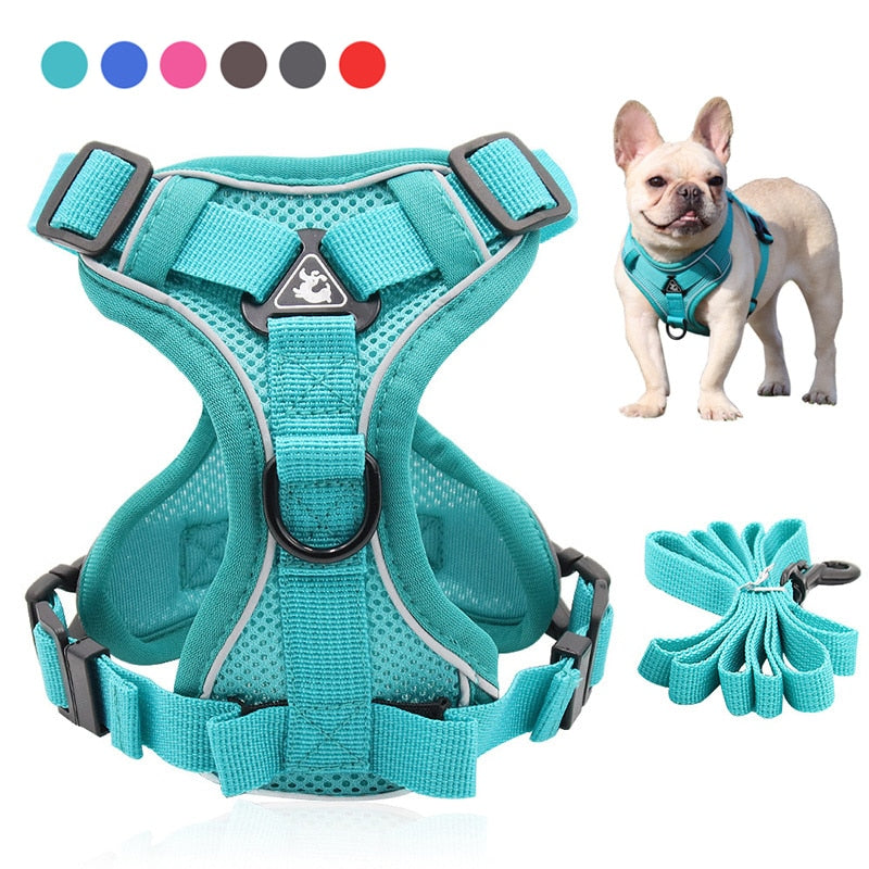 Dog Harness Leash Set Reflective Pet Harness Vest For Small Large Dog