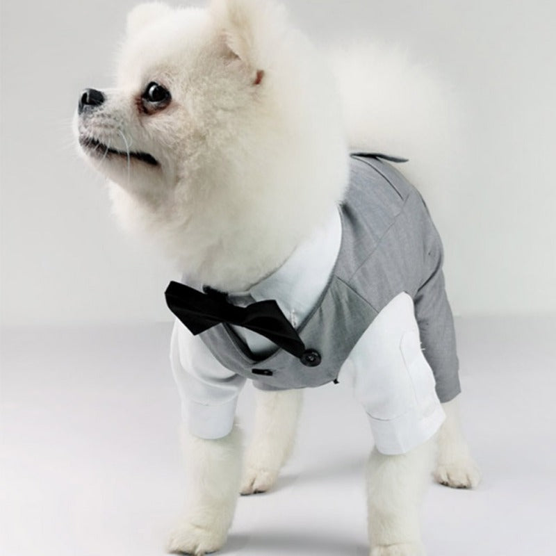 Gentleman Dog Clothes Wedding Party Suit Formal Shirt Jacket For Small