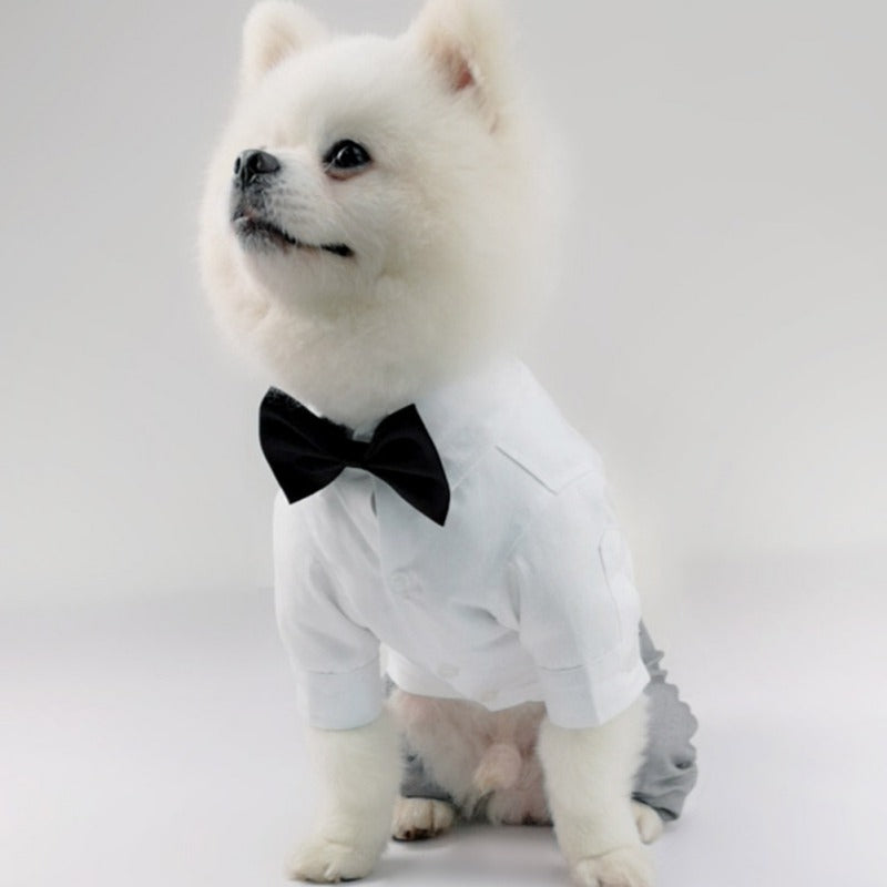 Gentleman Dog Clothes Wedding Party Suit Formal Shirt Jacket For Small