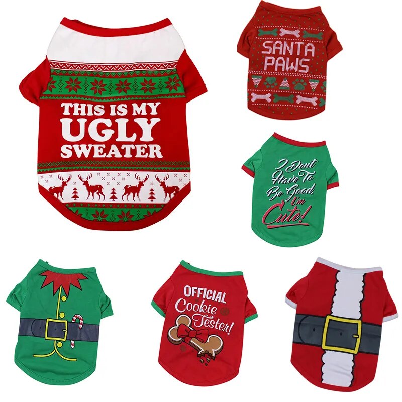 Pet Dog Clothes Christmas Costume Cartoon Clothes For Small Dog Cloth