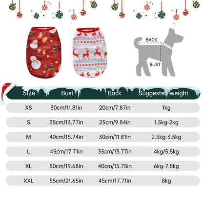 Christmas Dog Clothes Cotton Pet Clothing Hoodies For Small Dogs Cats