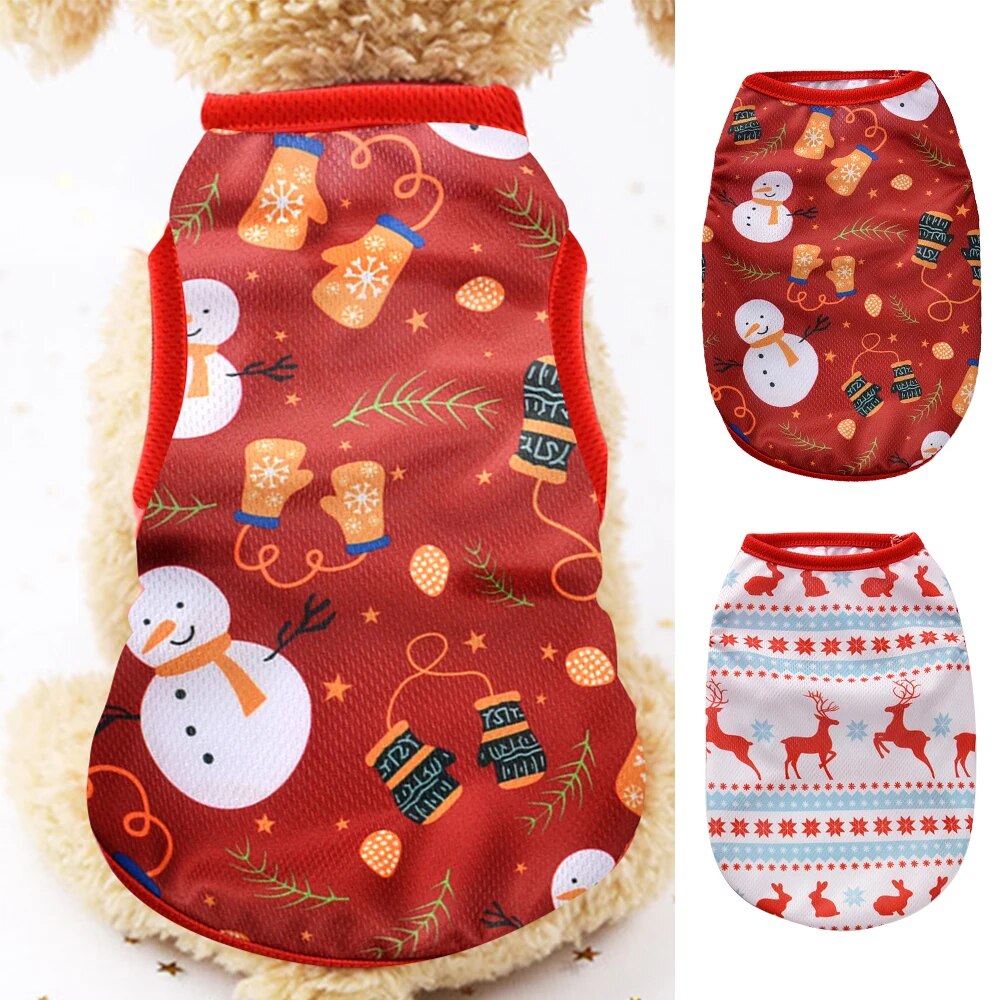 Christmas Dog Clothes Cotton Pet Clothing Hoodies For Small Dogs Cats