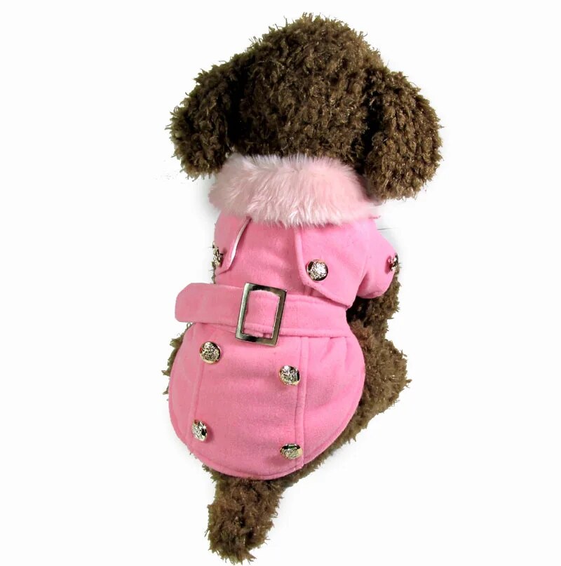 Winter Warm Dog Clothes Pet Dog Woolen Coat Cute Dog Sweater Cat